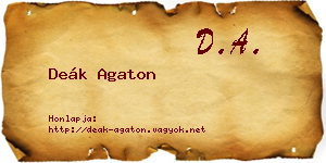 Deák Agaton névjegykártya